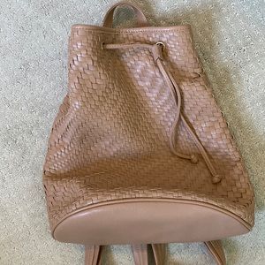 Adorable slouchy faux leather back pack - nude pink